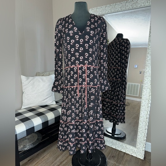 PAIGE • Christine Midi Dress Black/Ecru - Picture 2 of 16